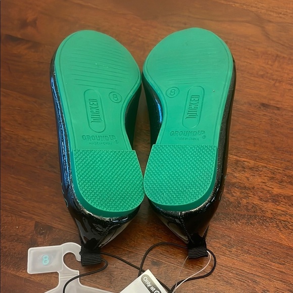 Wicked flats Girls Black and Green Bow Ballet Glitter shoe New size 8 - Picture 6 of 10